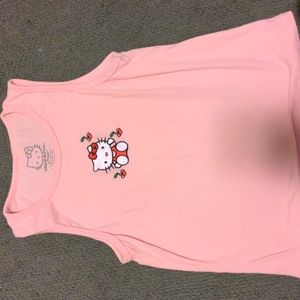 Pink cherry hello kitty tanktop